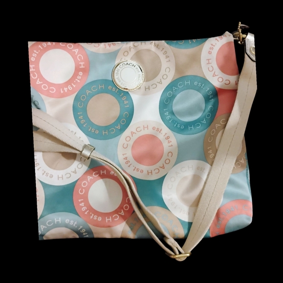 Coach Handbags - Coach Pastel Circle Pattern Crossbody Bag